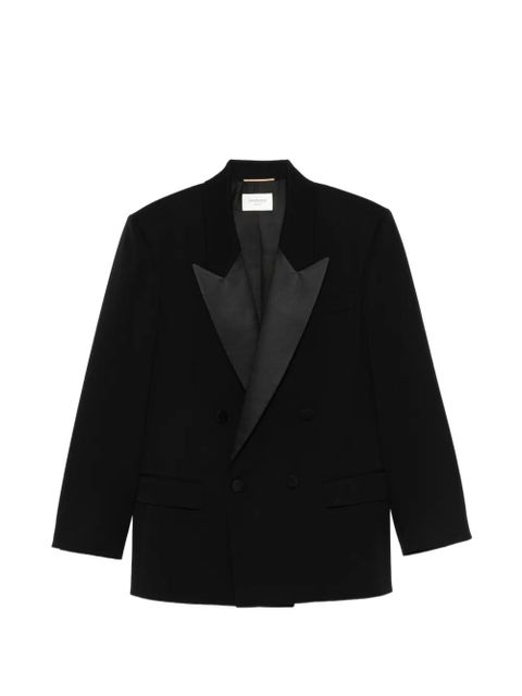 Saint Laurent double-breasted peak-lapel blazer - Black - zdjęcie produktu nr 1
