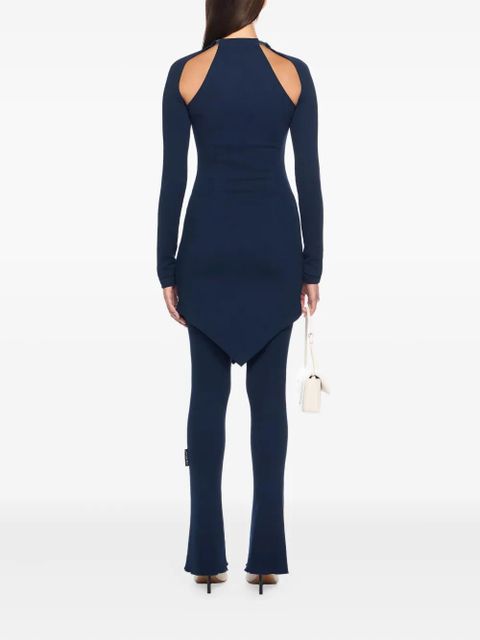 Off-White silver tie asymmetrical dress - Blue
