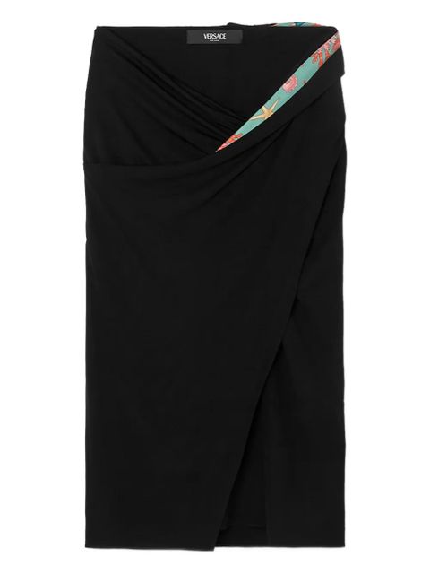 Versace Underwater Barocco draped midi skirt - Black - zdjęcie produktu nr 1