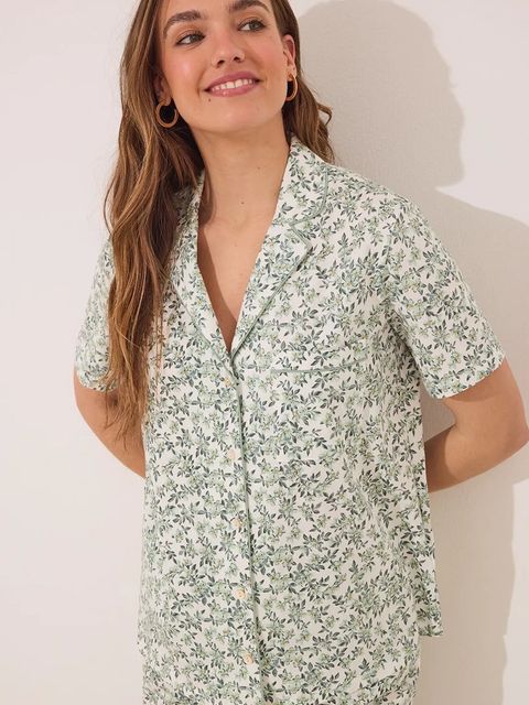 women'secret piżama damska kolor zielony bawełniana 3592397