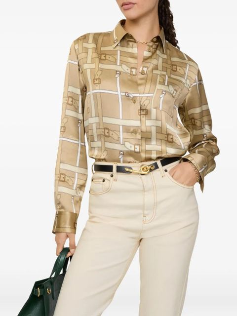 Burberry belt-buckle pattern shirt - Neutrals - zdjęcie produktu nr 2