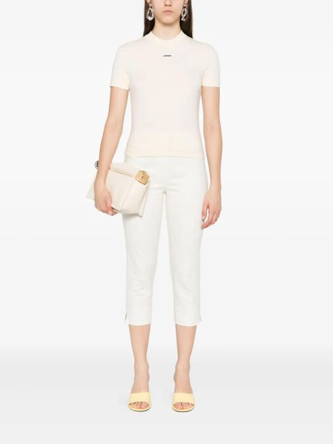 Jacquemus logo-plaque cotton T-shirt - Neutrals - zdjęcie produktu nr 2