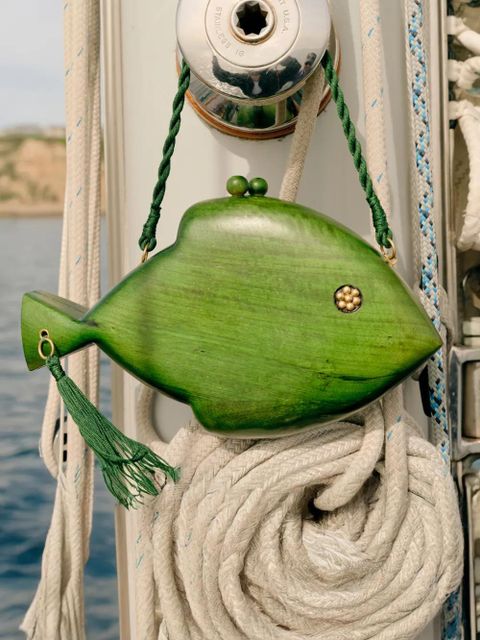 Simon Miller fish-shape clutch bag - Green