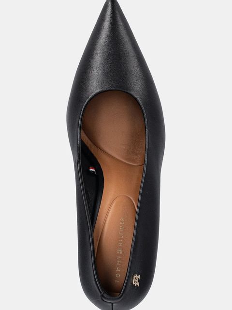 Tommy Hilfiger szpilki skórzane TH SMOOTH LEATHER PUMP kolor czarny FW0FW08960