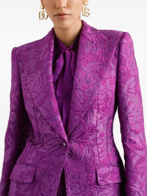 Dolce & Gabbana DNA floral-brocade blazer - Purple
