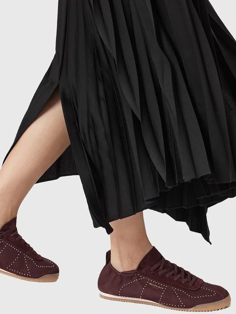 AllSaints sneakersy skórzane Kenny Stud Runner damskie kolor bordowy W056FD