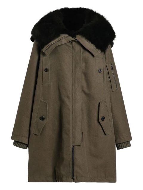 Dolce & Gabbana fur-trimmed hooded coat - Brown - zdjęcie produktu nr 1