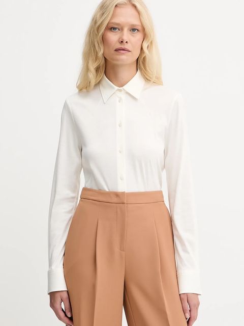 BOSS koszula bawełniana damska kolor biały regular z kołnierzykiem klasycznym 50543691 - zdjęcie produktu nr 1