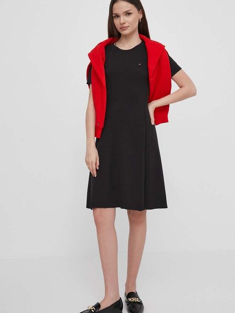Tommy Hilfiger sukienka kolor czarny mini rozkloszowana WW0WW42461
