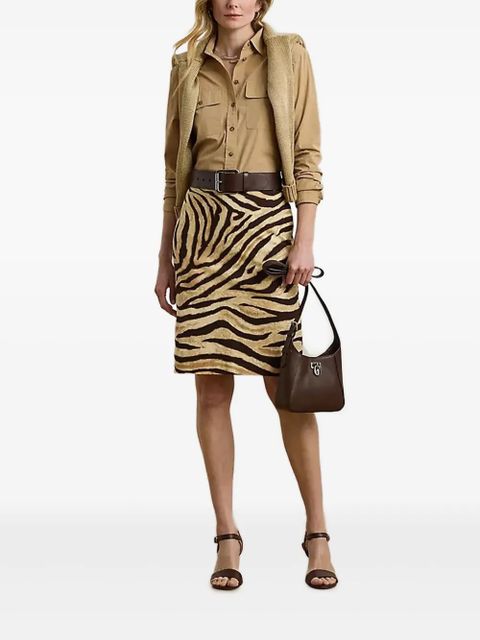 Lauren Ralph Lauren zebra print pencil midi skirt - Neutrals