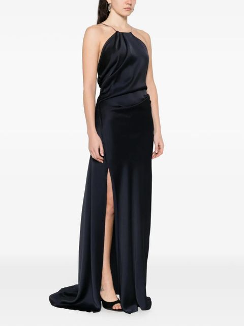 Victoria Beckham chain-halterneck gown - Blue
