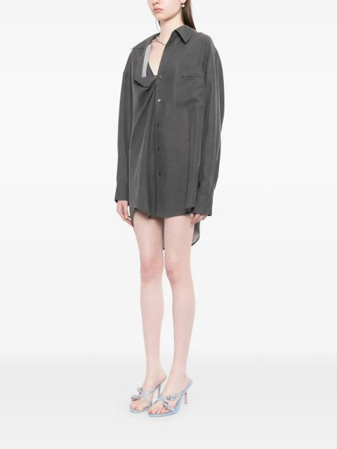 Alexander Wang logo-print shirt dress - Grey