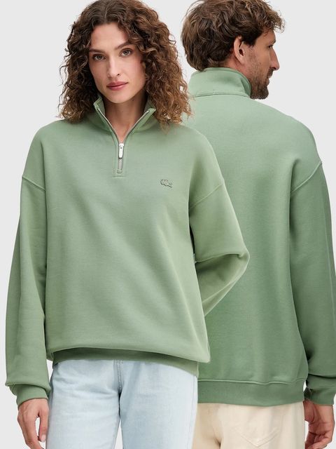 Lacoste bluza bawełniana kolor zielony gładka SH7759 - zdjęcie produktu nr 1