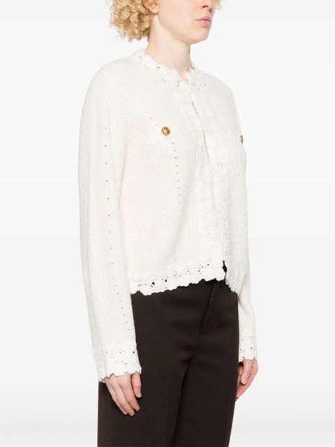 TWINSET guipure-lace trim cardigan - White