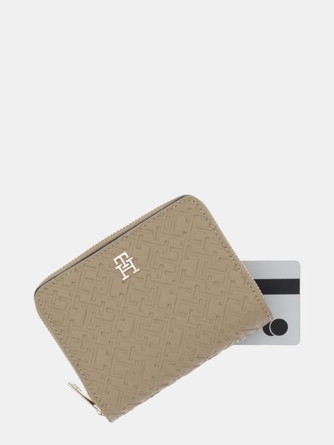 Tommy Hilfiger portfel damski kolor beżowy AW0AW17743
