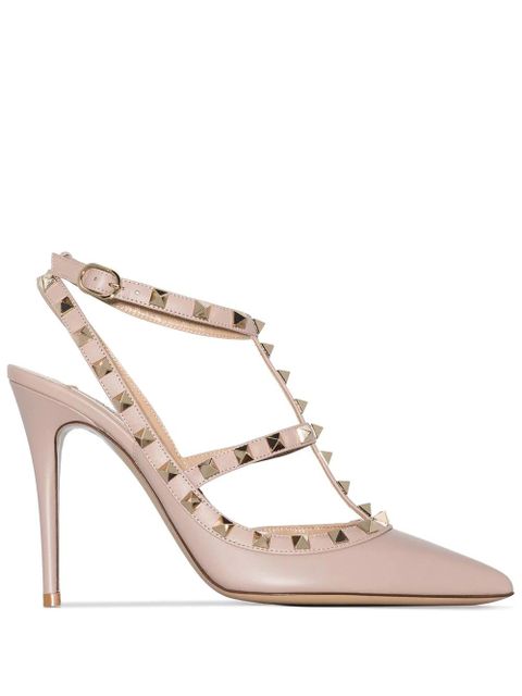 Valentino Garavani Rockstud 100mm caged pumps - Neutrals