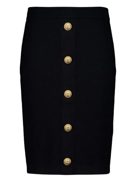 Balmain button zip midi skirt - Black - zdjęcie produktu nr 1