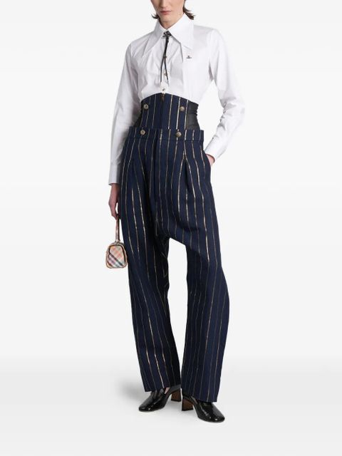 Vivienne Westwood pinstripe corset-waist trousers - Blue - zdjęcie produktu nr 2