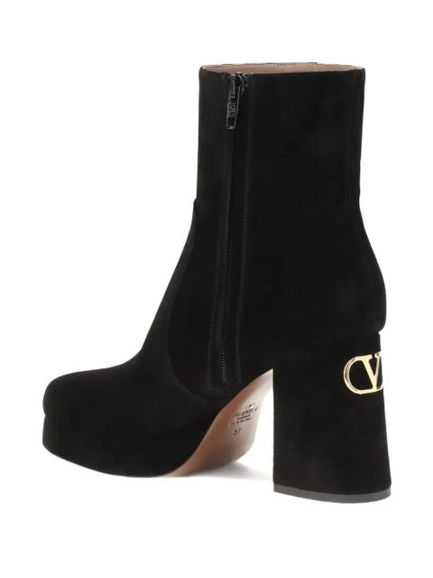 Valentino Garavani 95mm platform logo heel boots - Black