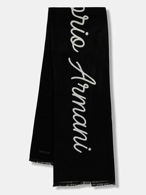 EA7 Emporio Armani szalik damski kolor czarny wzorzysty AF10450.7W000707