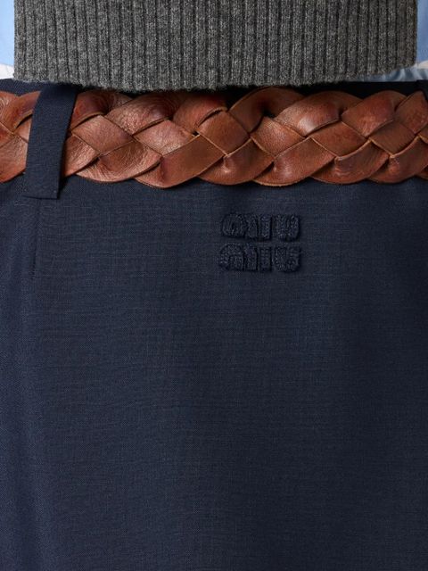 Miu Miu embroidered midi skirt - Blue