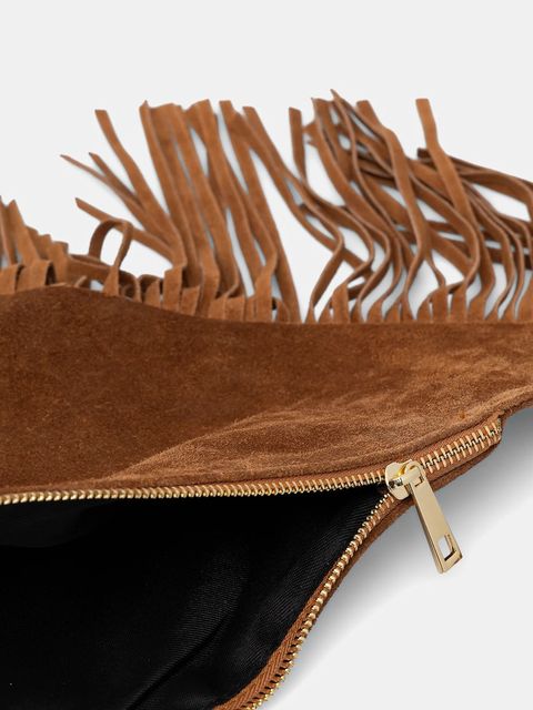 Answear.LAB torebka zamszowa kolor brązowy