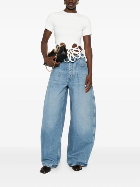 Cult Gaia floral-lace T-shirt - White