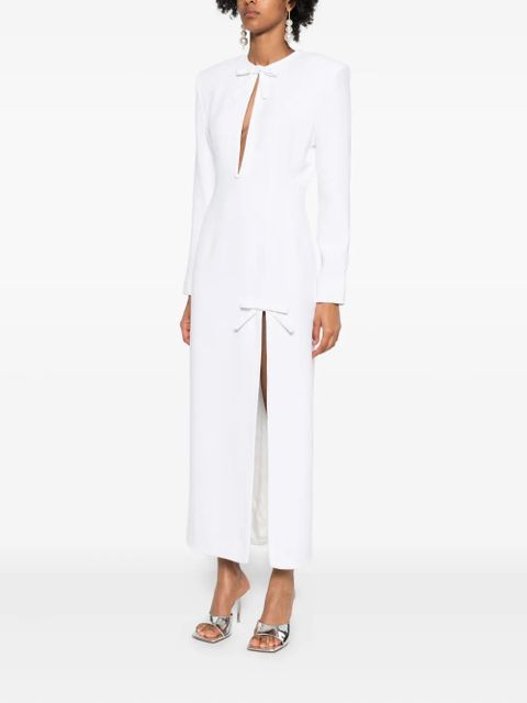 Rowen Rose bow-detail side-slit maxi dress - White
