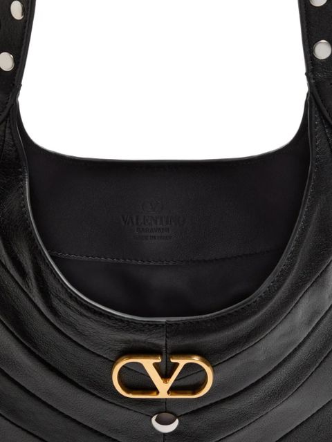 Valentino Garavani small Hoboho chevron-quilted studded shoulder bag - Black - zdjęcie produktu nr 2