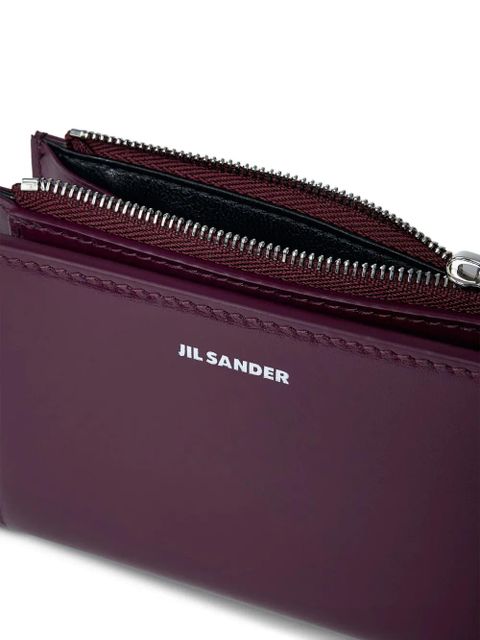 Jil Sander mini leather wallet - Red