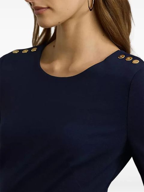 Lauren Ralph Lauren button-detail midi dress - Blue - zdjęcie produktu nr 2