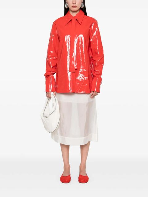 Jil Sander tie-detail shirt - Red - zdjęcie produktu nr 2