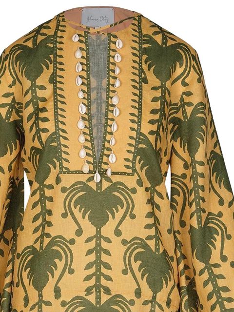 Johanna Ortiz shell-embellished printed tunic dress - Yellow - zdjęcie produktu nr 2