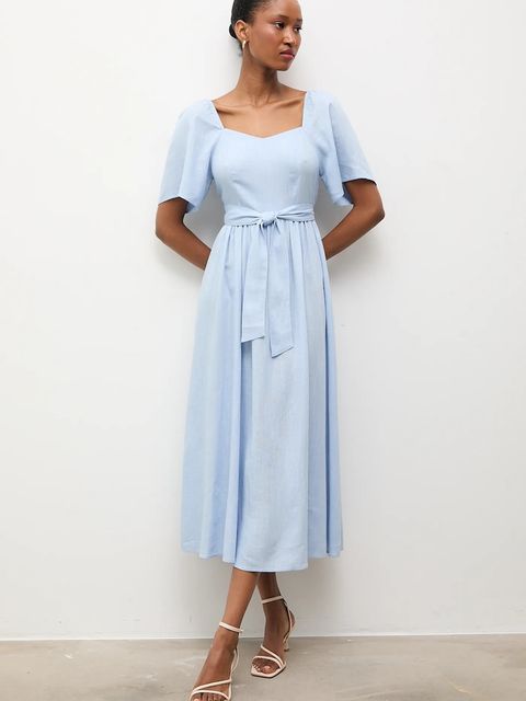 Answear.LAB sukienka z dodatkiem lnu - zdjęcie produktu nr 1