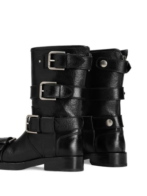 Dolce & Gabbana multiple-buckle leather boots - Black