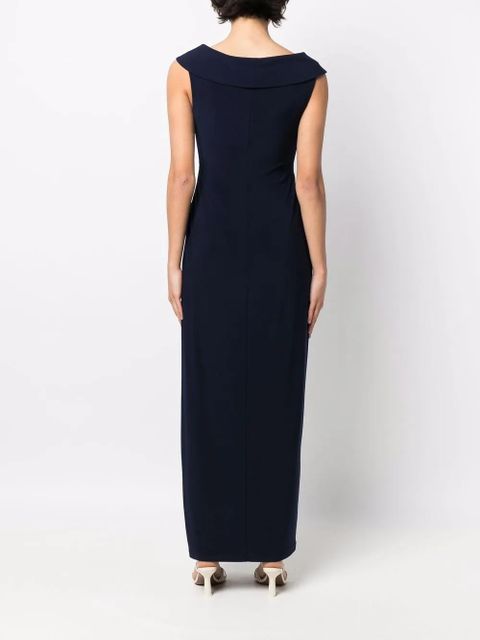 Lauren Ralph Lauren sleeveless pinched-waist maxi dress - Blue