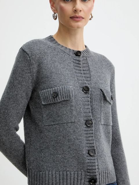 Weekend Max Mara kardigan wełniany OLBIA damski kolor szary 2525346032600