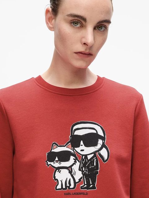 Karl Lagerfeld bluza IKON damska kolor czerwony z nadrukiem A4W20045