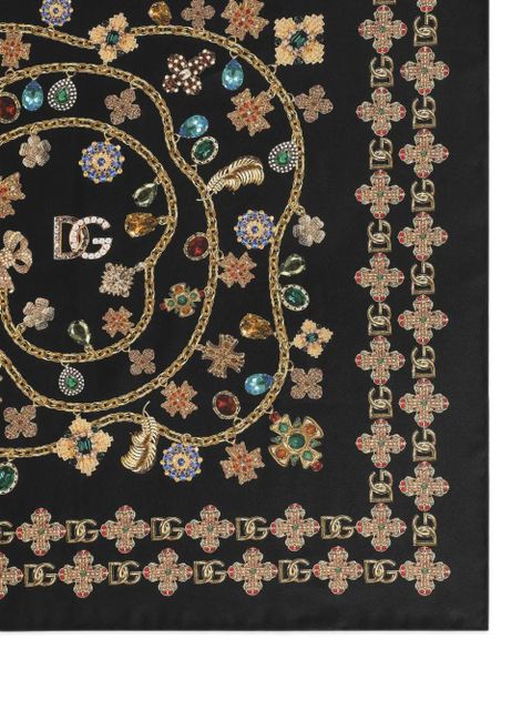 Dolce & Gabbana embroidered floral silk scarf - Black - zdjęcie produktu nr 2