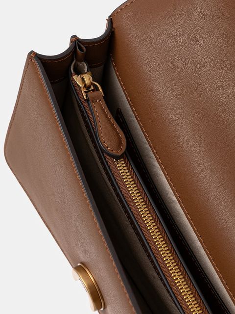 Pinko torebka skórzana kolor brązowy 100074 A0F1