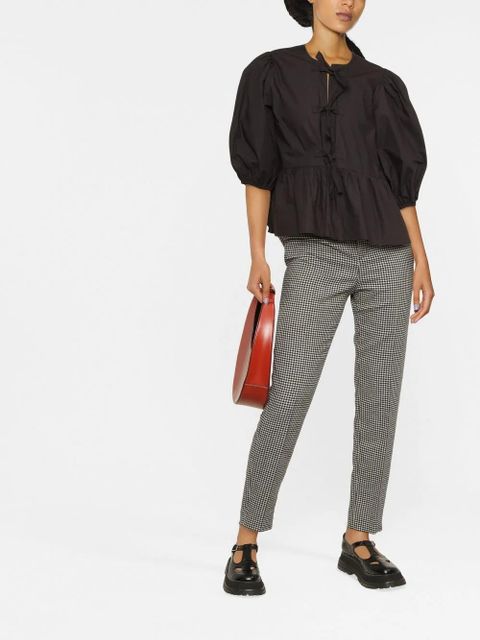 GANNI puff-sleeved peplum blouse - Black - zdjęcie produktu nr 2