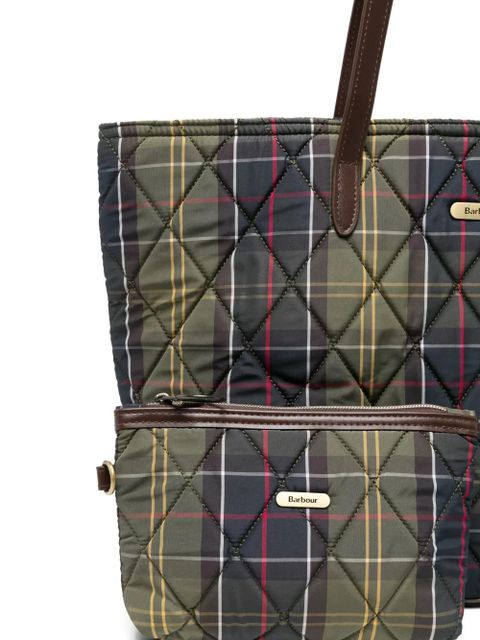 Barbour quilted tartan-pattern shoulder bag - Green