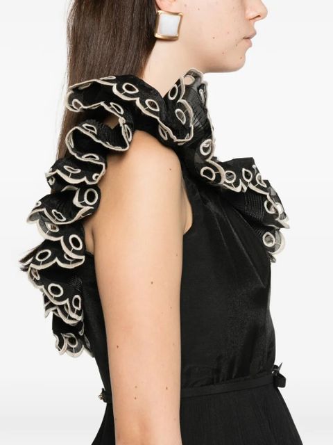 ZIMMERMANN embroidered mini dress - Black