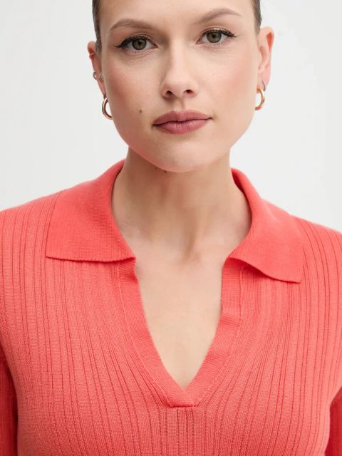 United Colors of Benetton polo damski kolor pomarańczowy 123VD3018