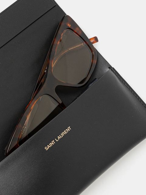 Saint Laurent okulary przeciwsłoneczne damskie kolor brązowy