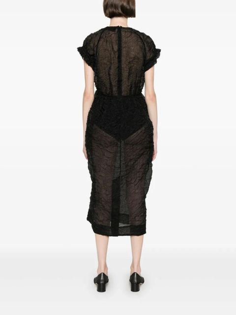 Simone Rocha textured midi dress - Black