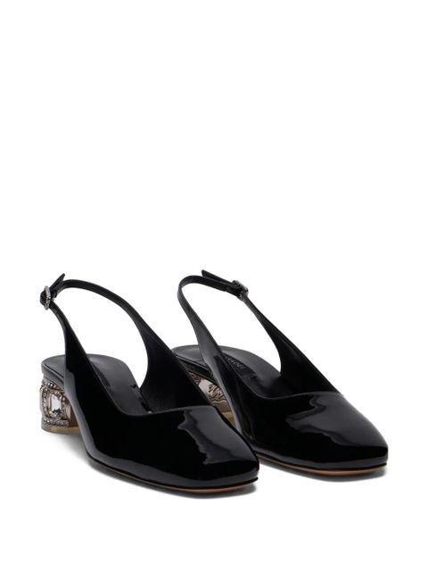Casadei jewel-embellished slingback pumps - Black - zdjęcie produktu nr 2
