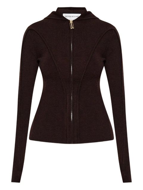 Victoria Beckham zip-up hoodie - Brown - zdjęcie produktu nr 1