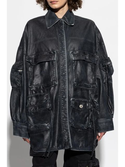 The Attico multi-pocket denim jacket - Blue - zdjęcie produktu nr 2