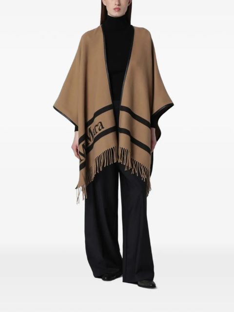 Max Mara jacquard wool poncho - Brown - zdjęcie produktu nr 1